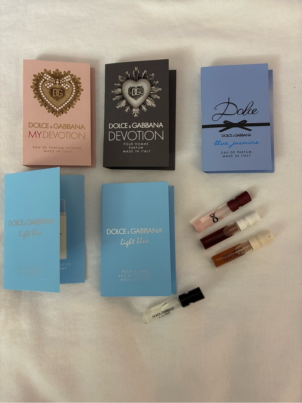 NIP 9 Pk Dolce & Gabbana Fragrance Samples 1.5ML